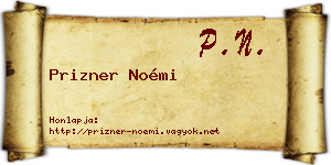 Prizner Noémi névjegykártya